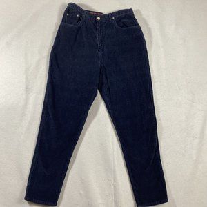 CJ Banks Dress Pants Womens Plus 14W Blue Corduroy Career Trousers 100% Cotton
